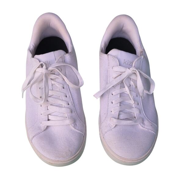 Kizik Women Irvine White Sneaker Hands Free Size Men 6 Women 7.5 Wide Step In - Picture 1 of 10